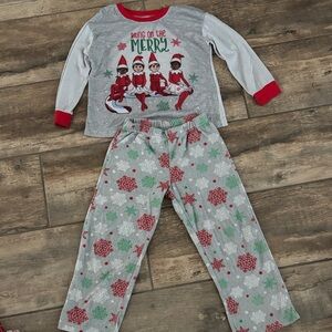 Festive Kids Pajamas Set - Gray and Red